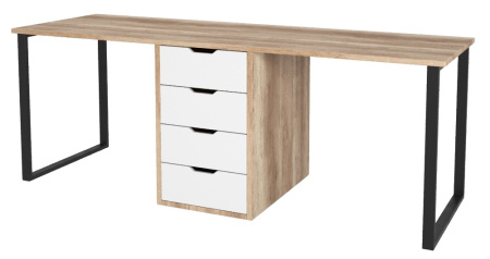 Стол Дуэт 2200 мм (дуб каньон + опоры черные). Столешница 22 мм от Династия Kids