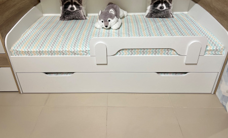 Кровать 2-х ярусная выкатная 190х90 Дабл (дуб золотистый + белый)  от Династия Kids