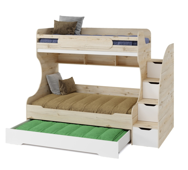 Кровать БИГ 200х120 (гаскон пайн+белый) 