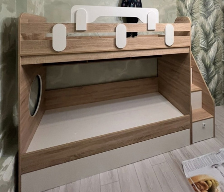 Двухъярусная кровать Фортуна-3 (цвет белый) 190х80 от Династия Kids